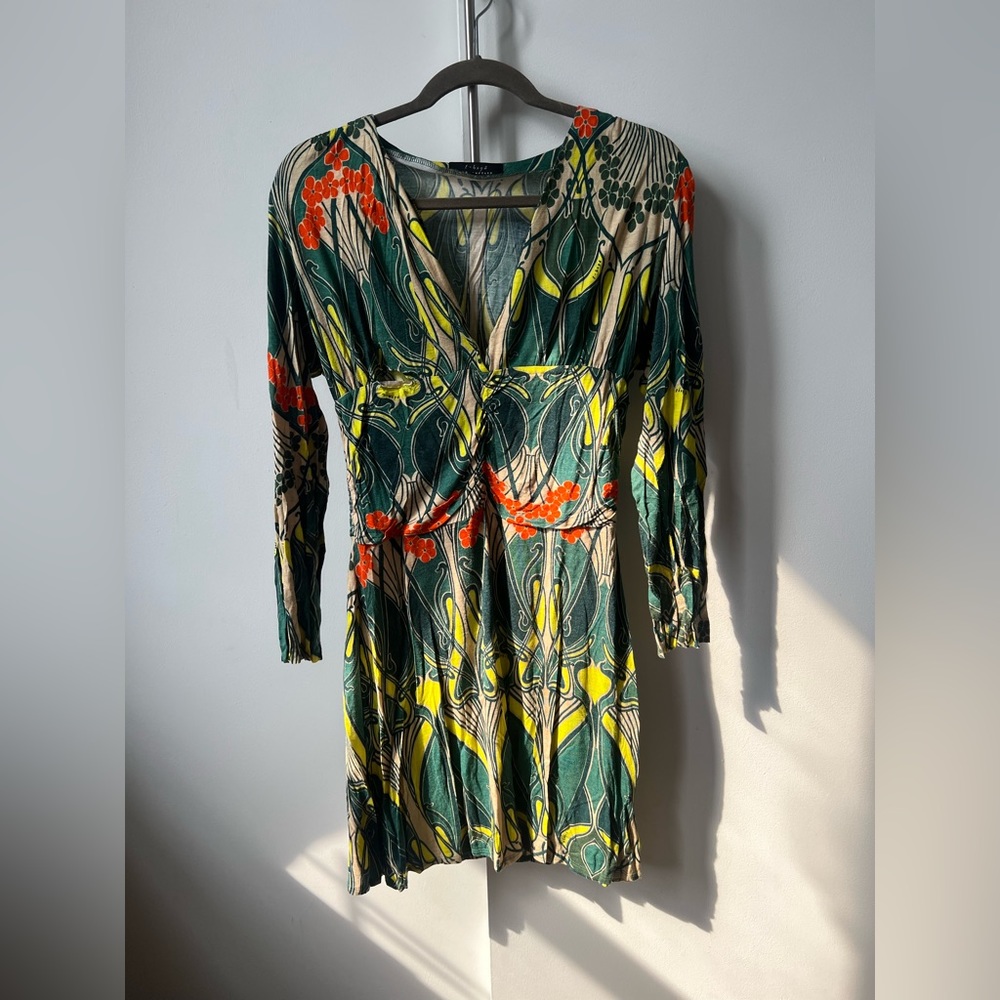 T-Bags multi colored floral mini dress. Size Large.